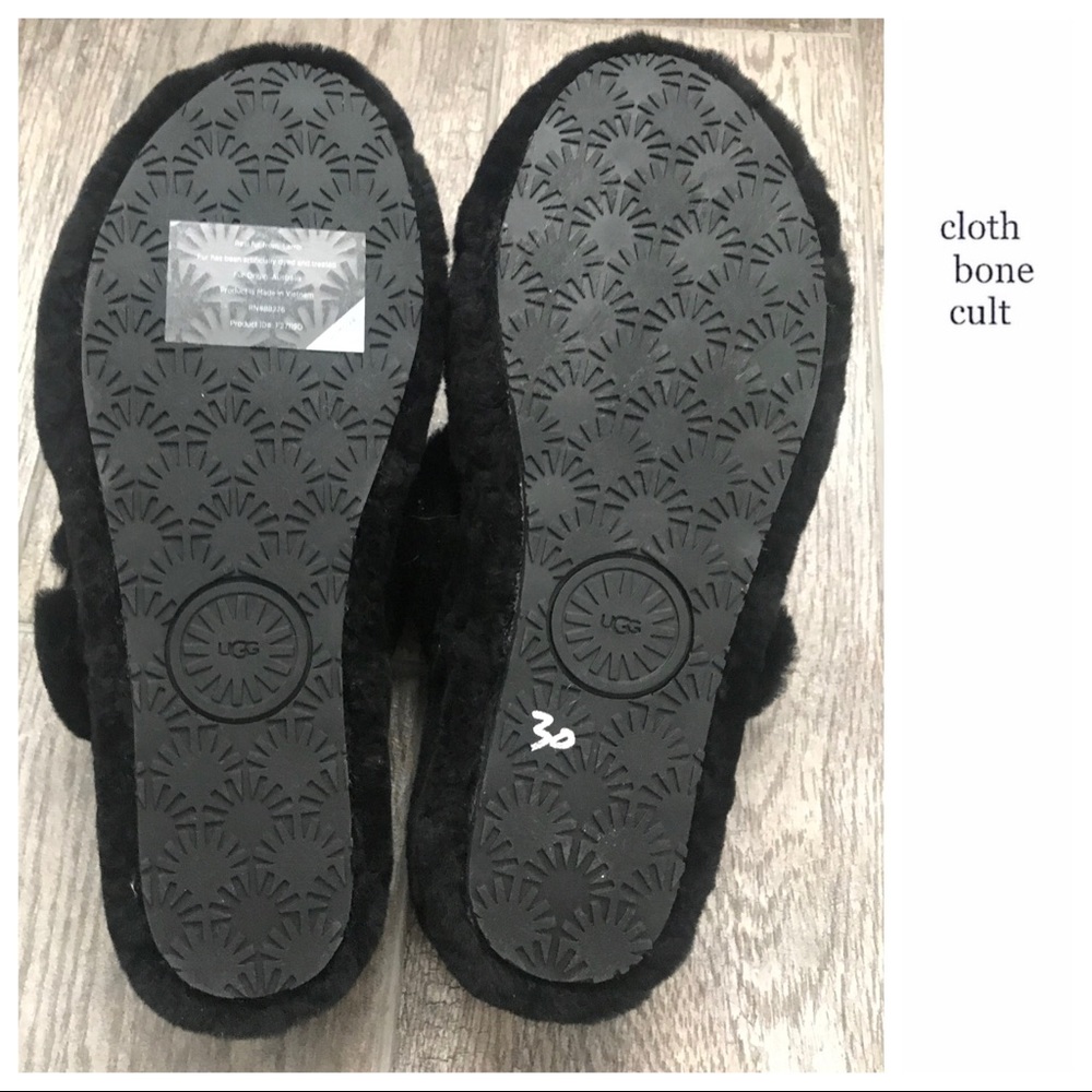 ✨New✨ UGG Black Fuzz Yeah Birkenstock-Style SLIDES - Picture 13 of 16